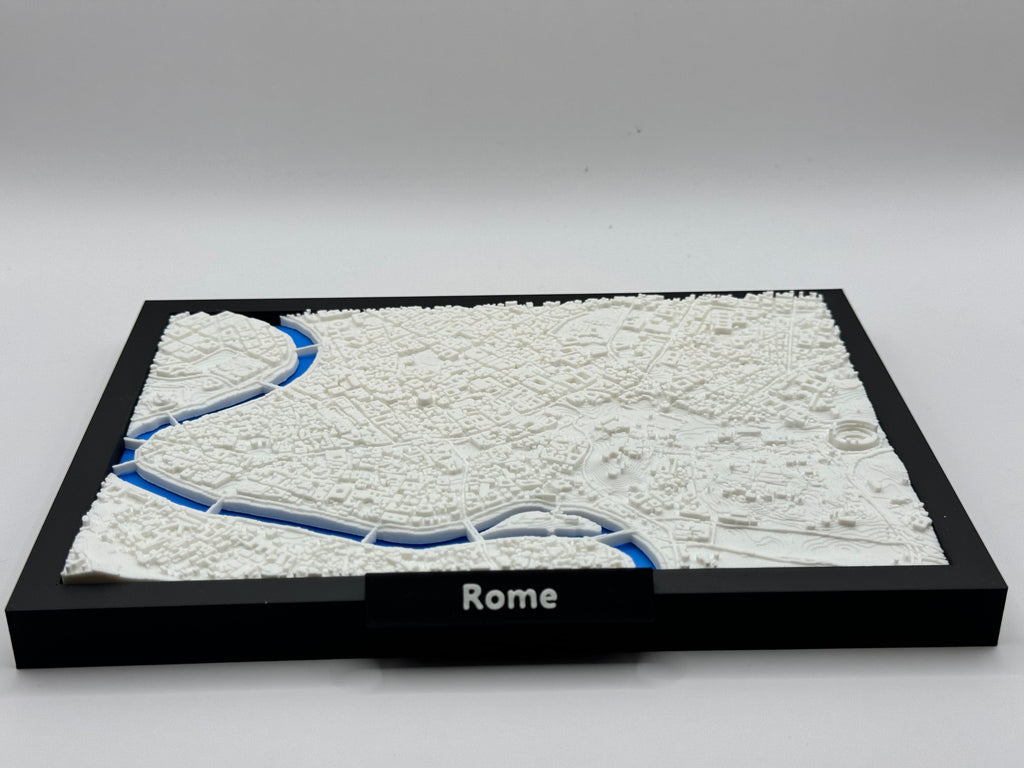 3D Geprinte Miniatuur van Rome – Gedetailleerde Stadskaart en Historische Architectuur - Premium Quality