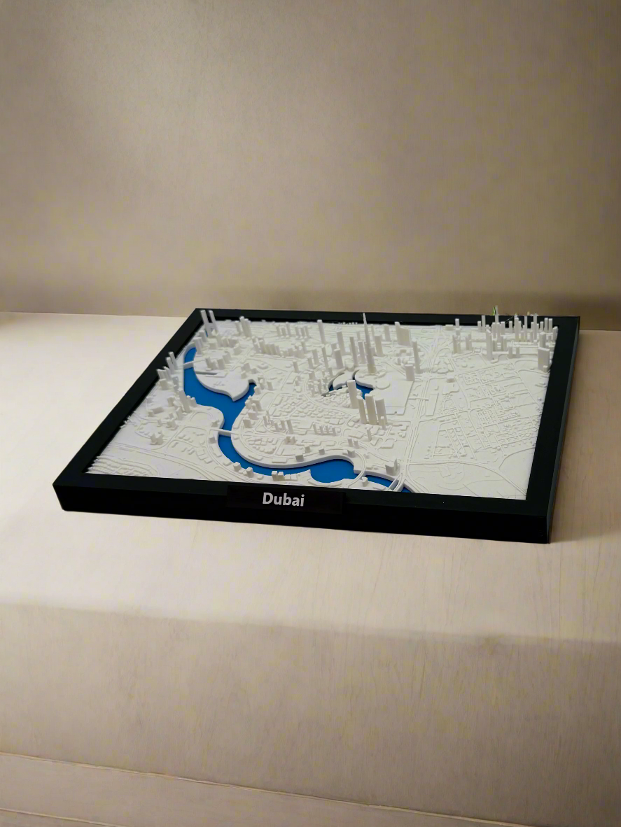 3D Geprinte Miniatuur van Dubai – Gedetailleerde Stadskaart en Skyline - Premium Quality