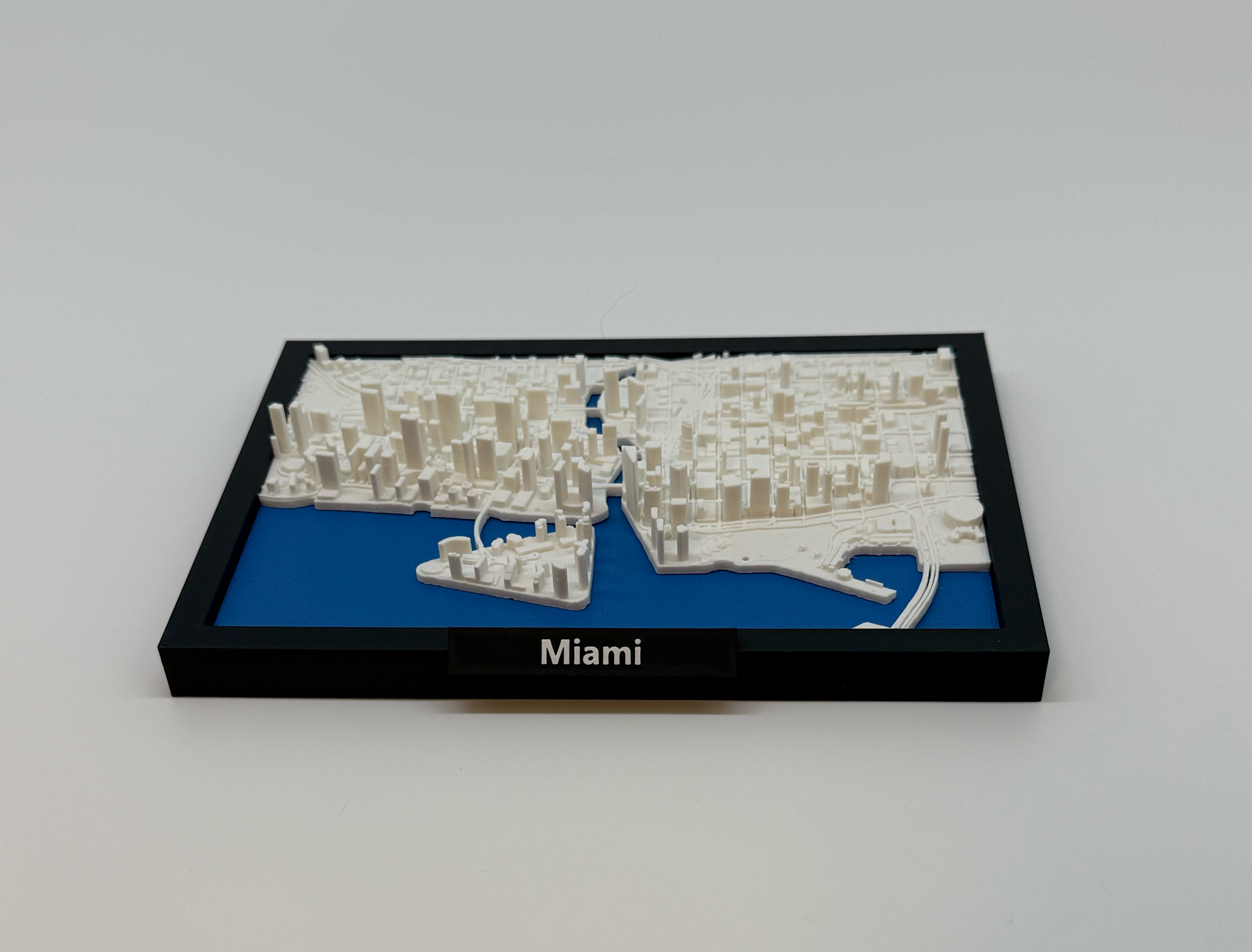 3D Geprinte Miniatuur van Miami – Gedetailleerde Stadskaart en Skyline - Premium Quality