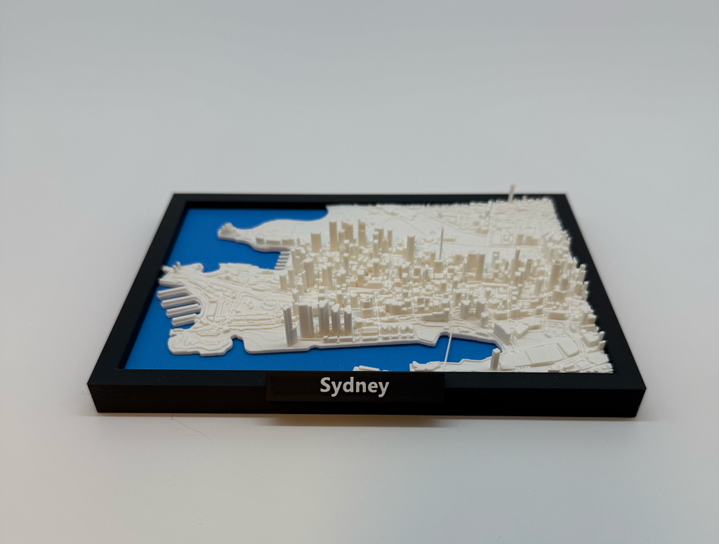 3D Geprinte Miniatuur van Sydney – Gedetailleerde Stadskaart en Iconische Haven - Premium Quality