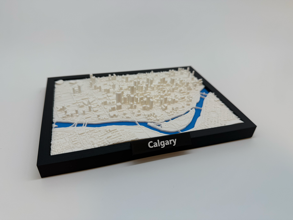 3D Geprinte Miniatuur van Calgary – Gedetailleerde Stadskaart en Skyline - Premium Quality
