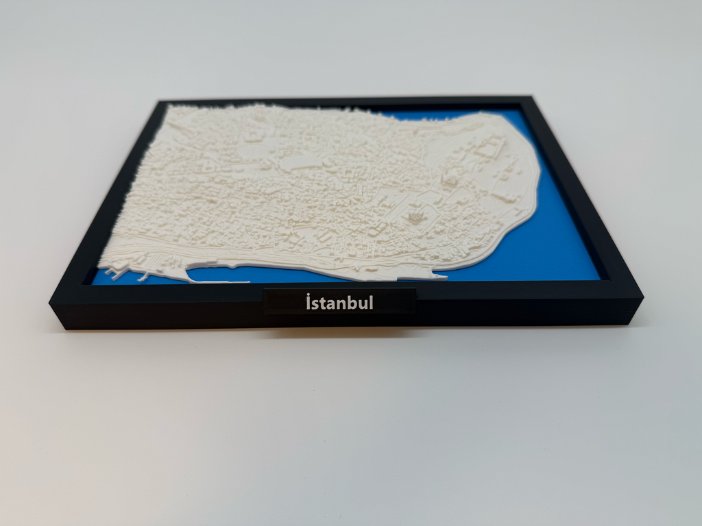 3D Geprinte Miniatuur van Istanbul – Gedetailleerde Stadskaart en Bosporus - Premium Quality