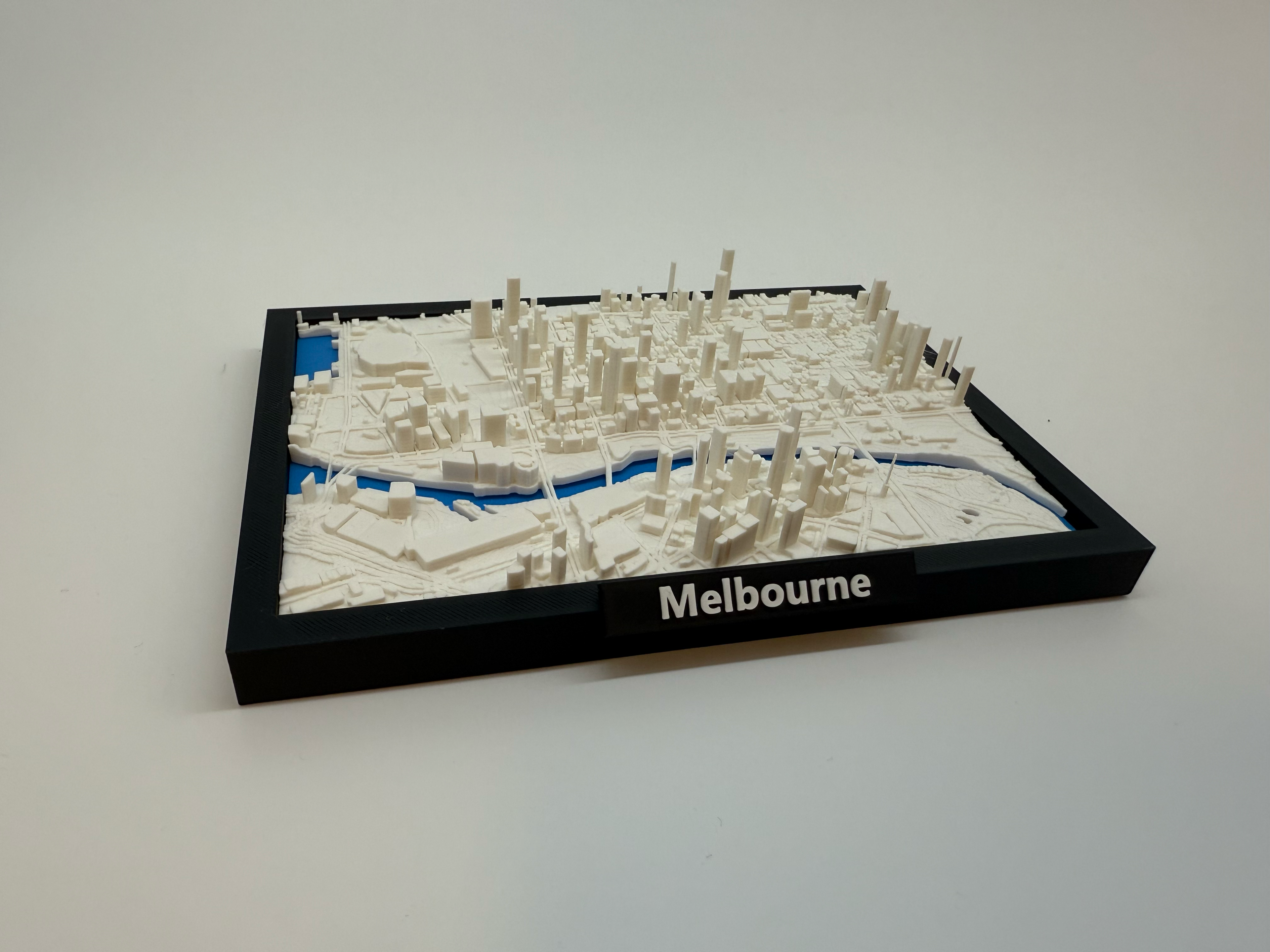 3D Geprinte Miniatuur van Melbourne – Gedetailleerde Stadskaart en Skyline - Premium Quality