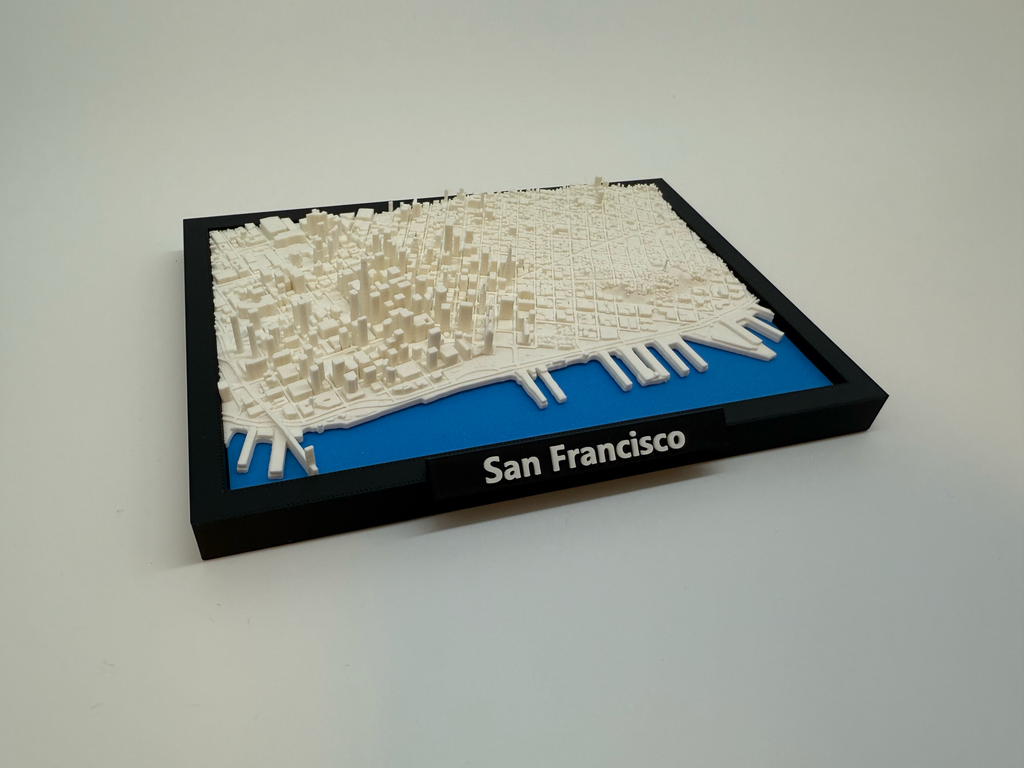 3D Geprinte Miniatuur van San Francisco – Gedetailleerde Stadskaart en Skyline - Premium Quality