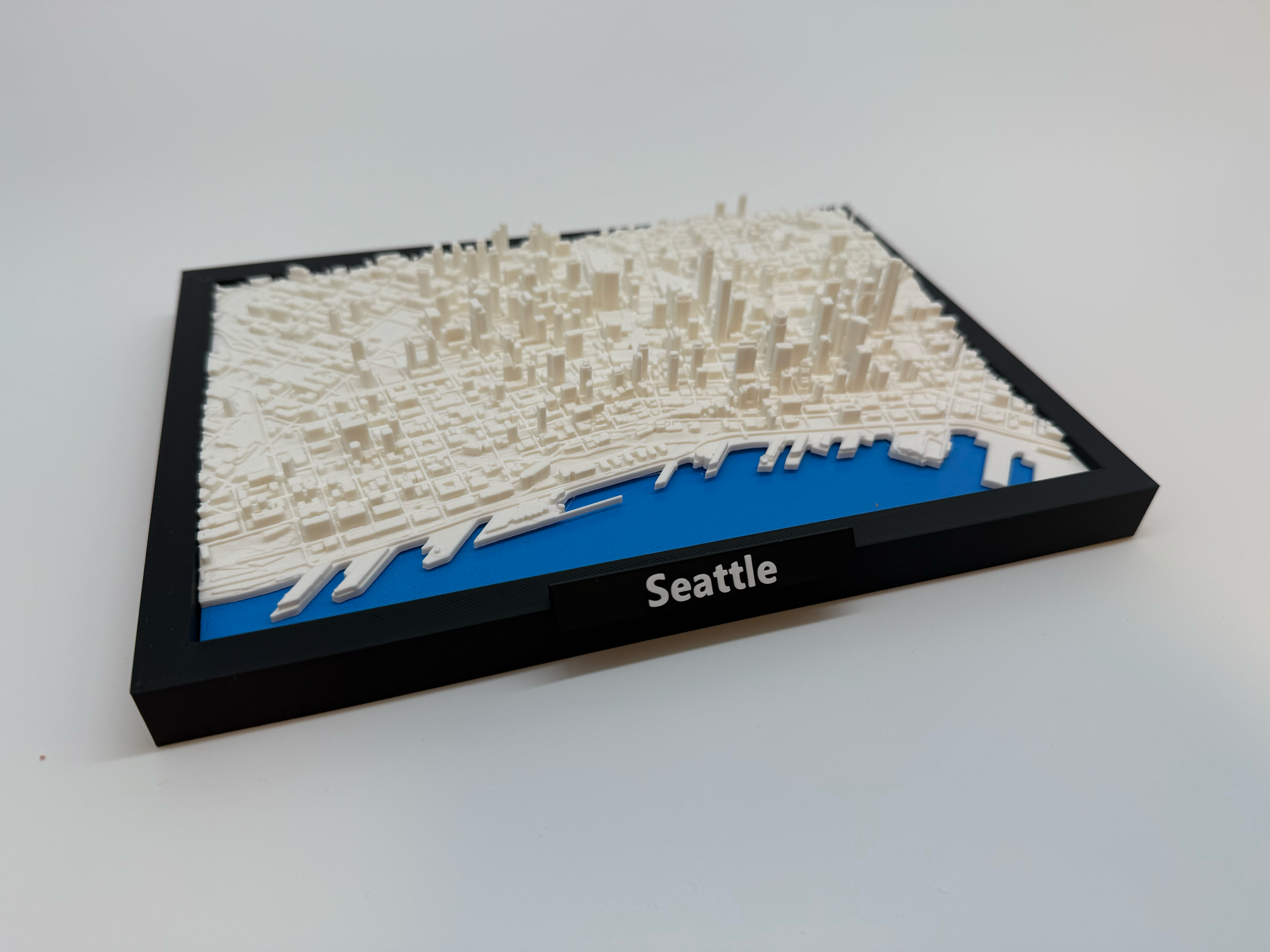 3D Geprinte Miniatuur van Seattle – Gedetailleerde Stadskaart en Skyline - Premium Quality
