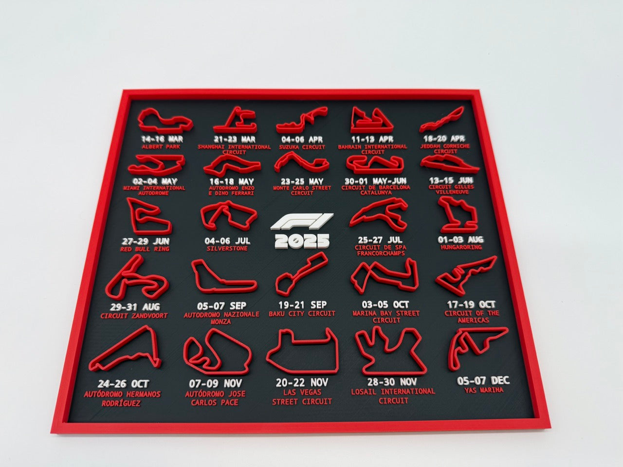 Kalender Formule 1 2025 - Premium Quality