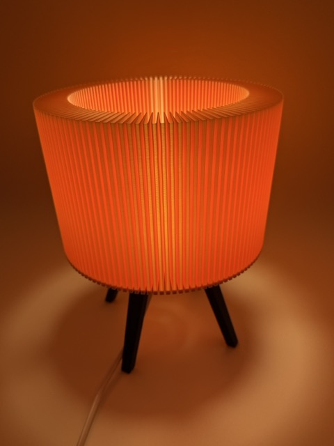 Moderne Tafellamp 'Ribble' met Roze Geribbelde Kap en Zwart Onderstel – Unieke Sfeerverlichting