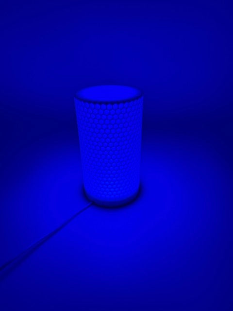 Tafellamp 'Honey' met Honingraatpatroon en Cilindervormige Kap – Warme Sfeerverlichting