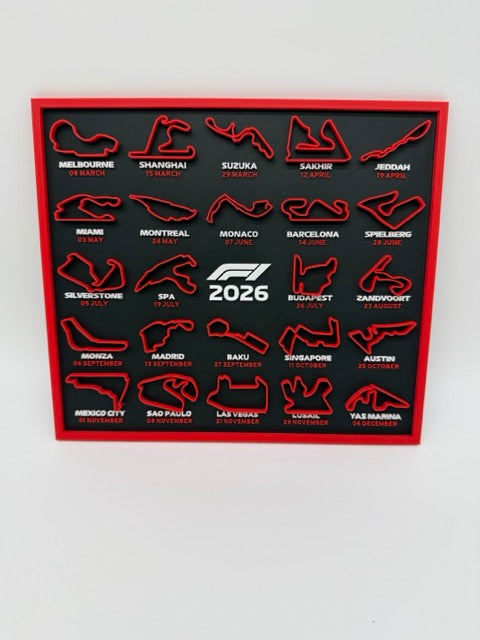 Kalender Formule 1 2026 - Premium Quality