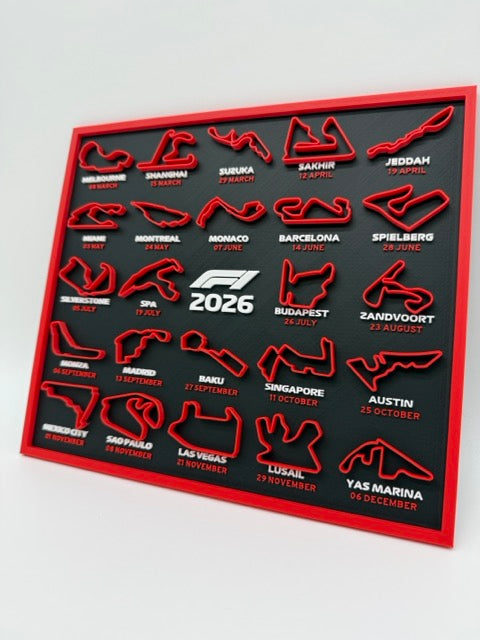 Kalender Formule 1 2026 - Premium Quality