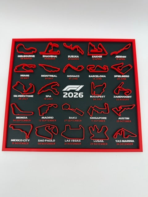 Kalender Formule 1 2026 - Premium Quality